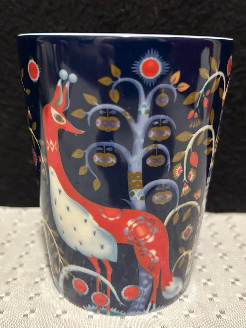Iittala Taika Blue Coffee Mug 13.5oz Klaus Haapaniemi Fox Owl Heikki Orvola
